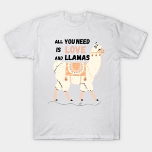 all you need is love and llama T-Shirt